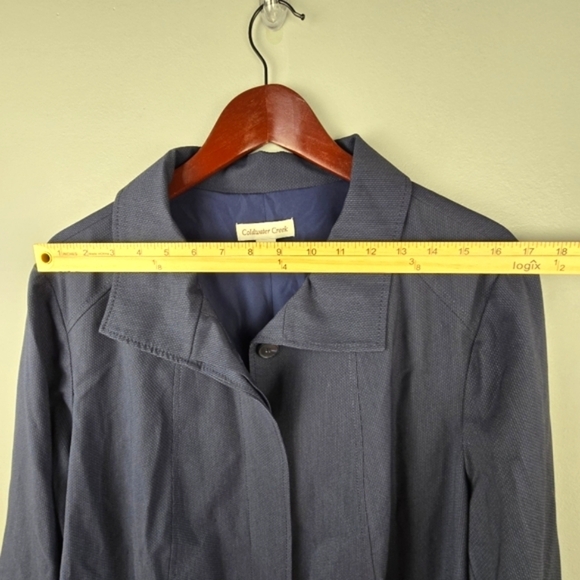 COLDWATER CREEK Refined Ellery Flair Jacket Waist Drawstring Navy Womens Size 24 - Picture 10 of 13